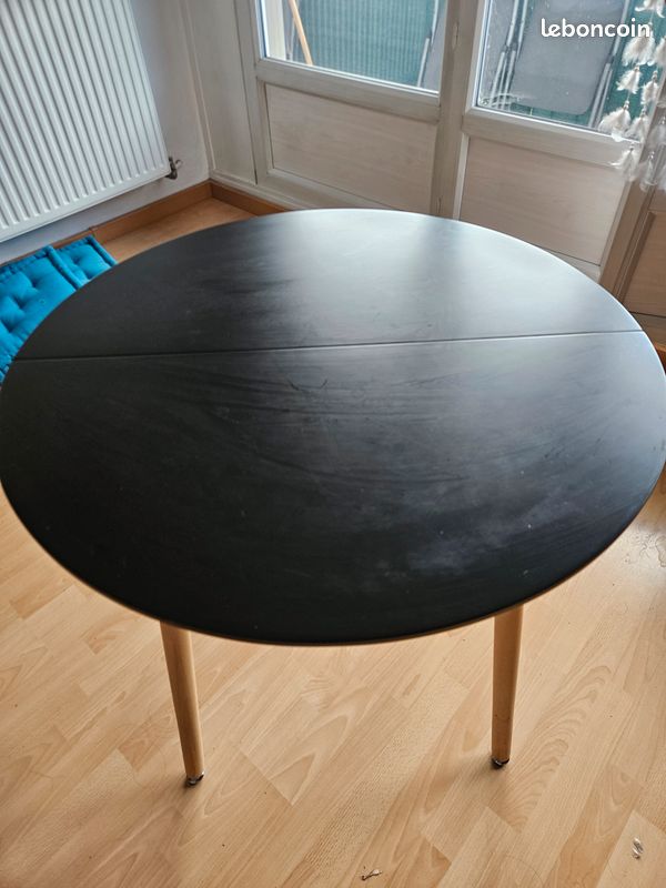 Vendu: Table à manger ronde et noire 80cm (image 3)