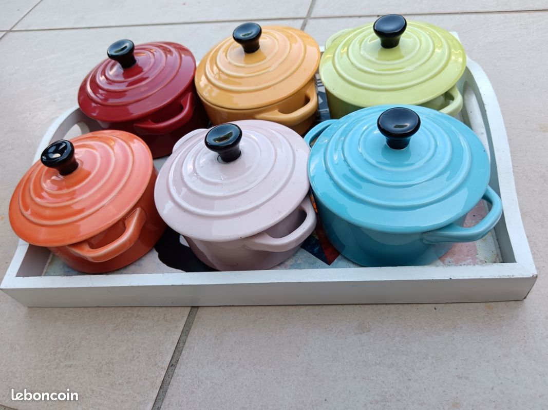 6 mini cocottes Multicolores en céramique n (image 1)