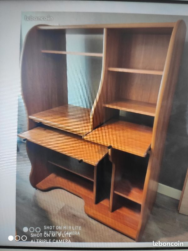 Meuble de bureau merisier (image 1)