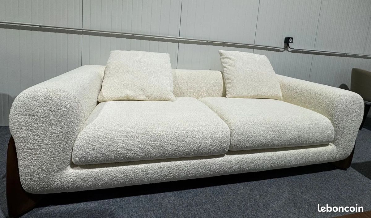 💥NEUF ET EN PROMO💥Sublime Ensemble de Canapés 3+2+1 Neufs et sous emballage. En Tissu Bouclette Beige clair. Chic et Confortable. En Stock immédiat livraison rapide chez vous (image 4)