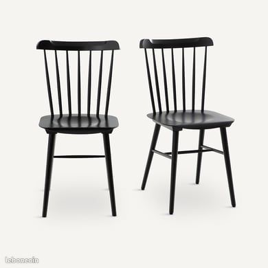 Lot de 4 chaises AMPM noires modèle Ivy (image 1)