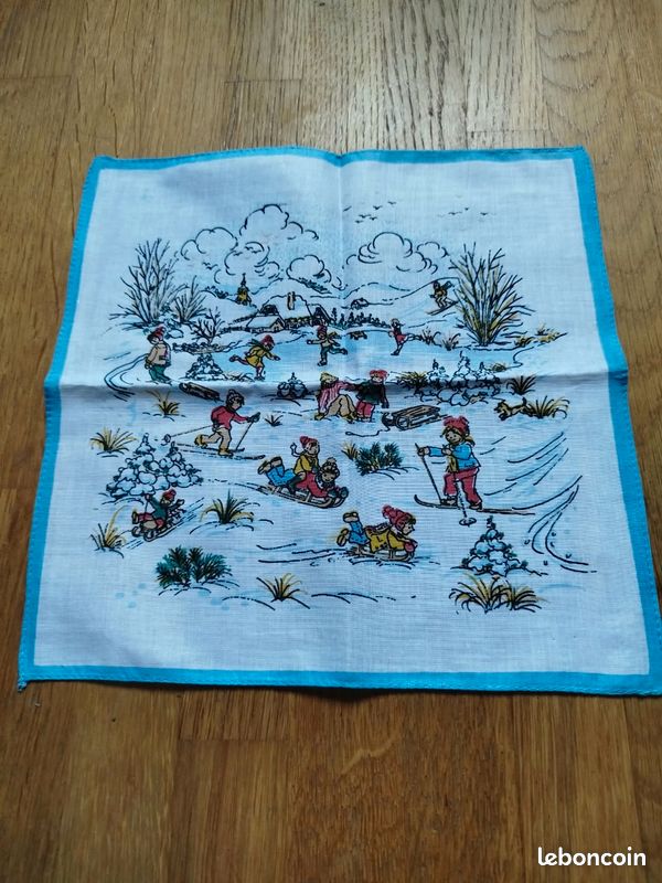 Vintage lot de 3 mouchoirs 25x25cm (image 3)
