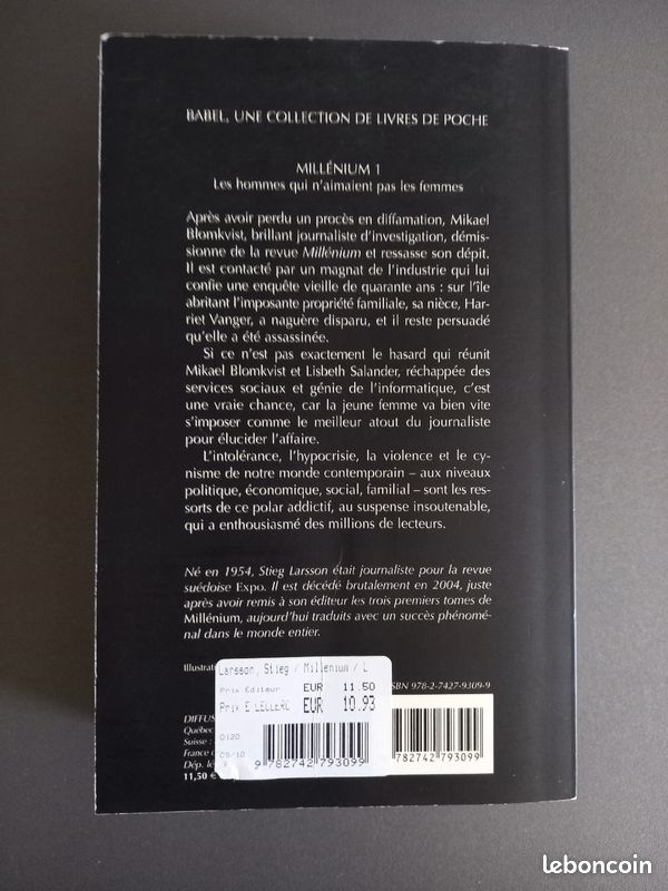 Livre Millénium Stieg Larsson (image 3)
