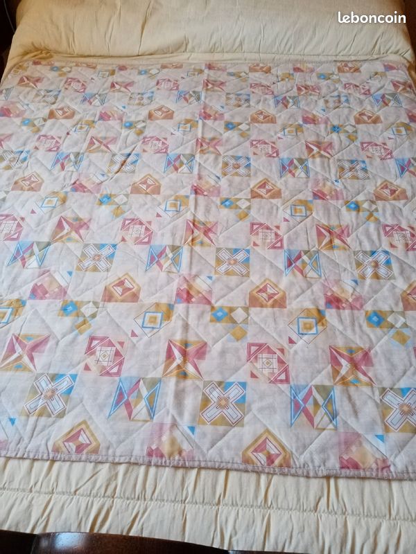 Plaid Vintage DAMART, imprimés géométriques, intérieur matelassé (image 3)