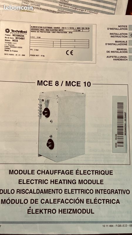 PAC Air/Eau 8 kW TECHNIBEL Réversible – Bon état – ou Pièces Équipements complets (image 5)