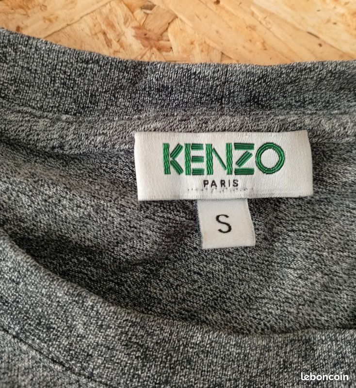 T-shirt maillot imprimé Kenzo pur vintage Rare gris (image 6)