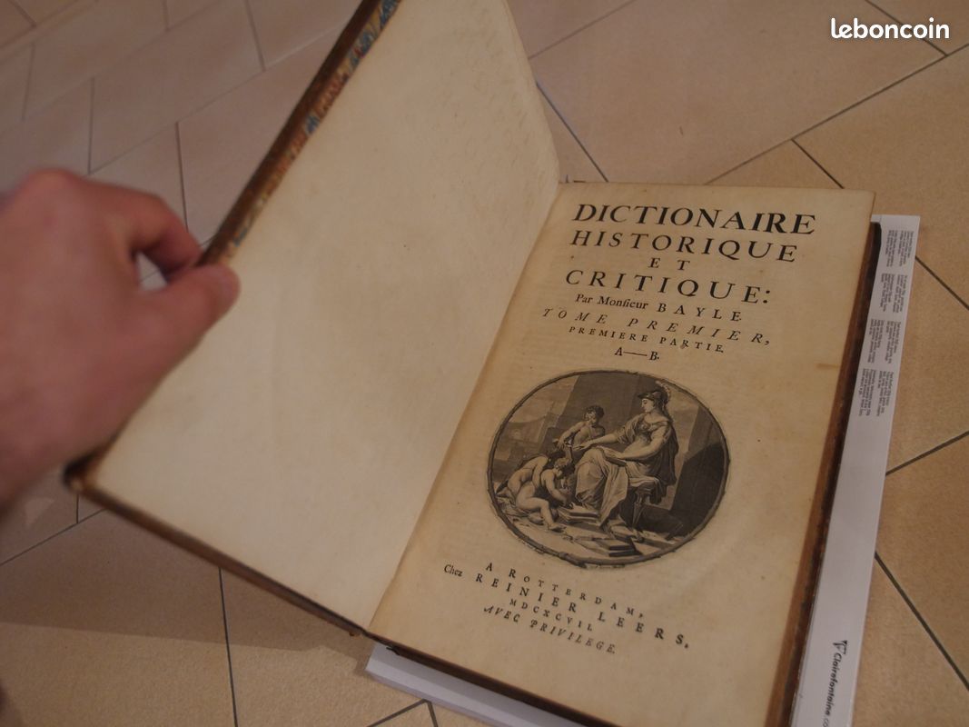 1ère édition 1697 Dictionnaire historique et critique - Pierre Bayle (image 1)