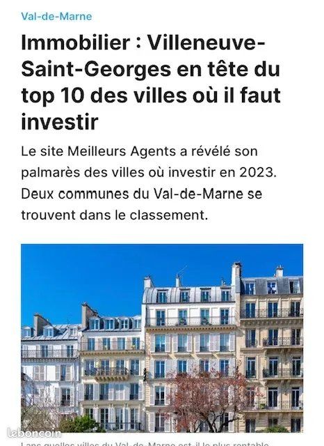 Appartement 2 pièces 30 m² · à Villeneuve-Saint-Georges · 30 m² · 124 990 €