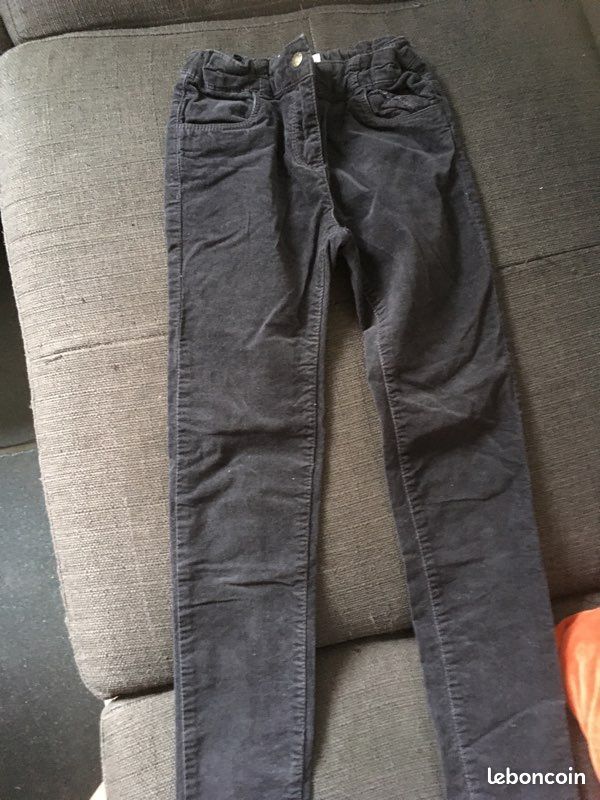 Pantalon velours gris GEMO (image 1)