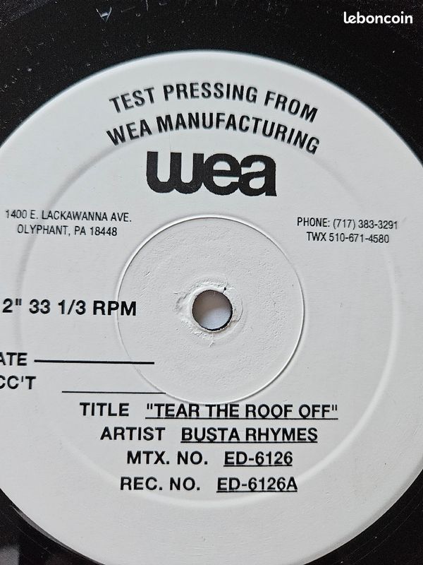 Vinyle Test Pressing Busta Rhymes (image 2)