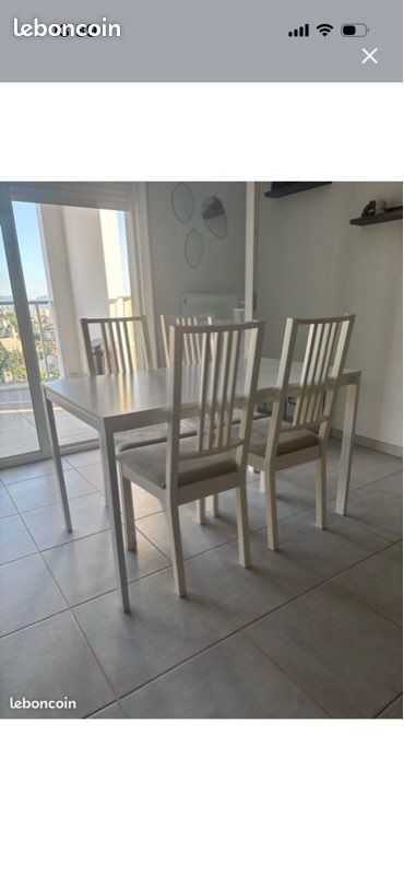 Table salle à manger 4 chaises (image 1)