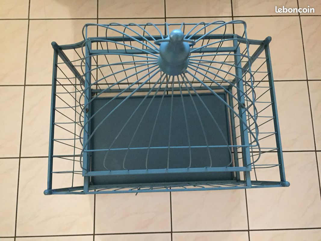 Cage à oiseaux de décoration coloris bleu grande taille (image 8)