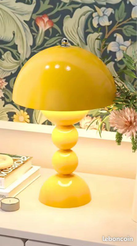 Lampe de table rétro jaune avec bronze - Milou