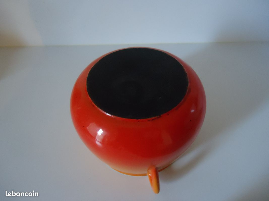 LE CREUSET Caquelon poêlon fonte émaillée vintage 22 cm