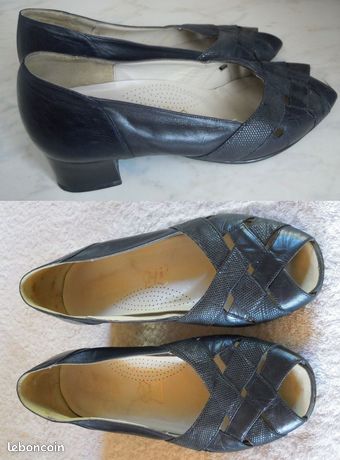 Talon 4 cm Dessus et doublure cuir Pointure 39 Peu portés, bon état Autres paires de di