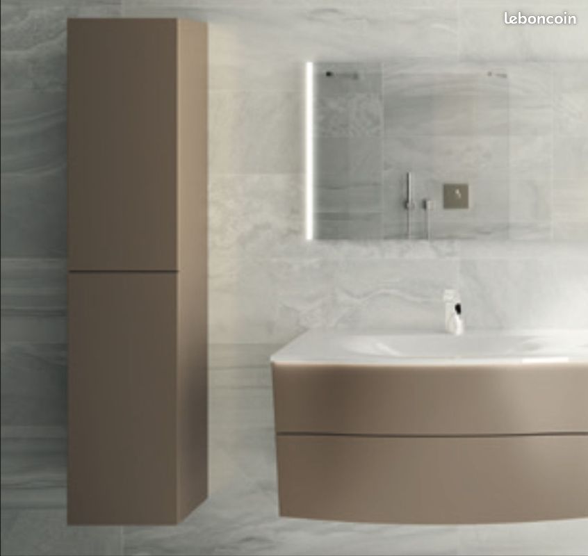 Vasque + Meuble + Colonne DECOTEC pour salle de bain (image 1)