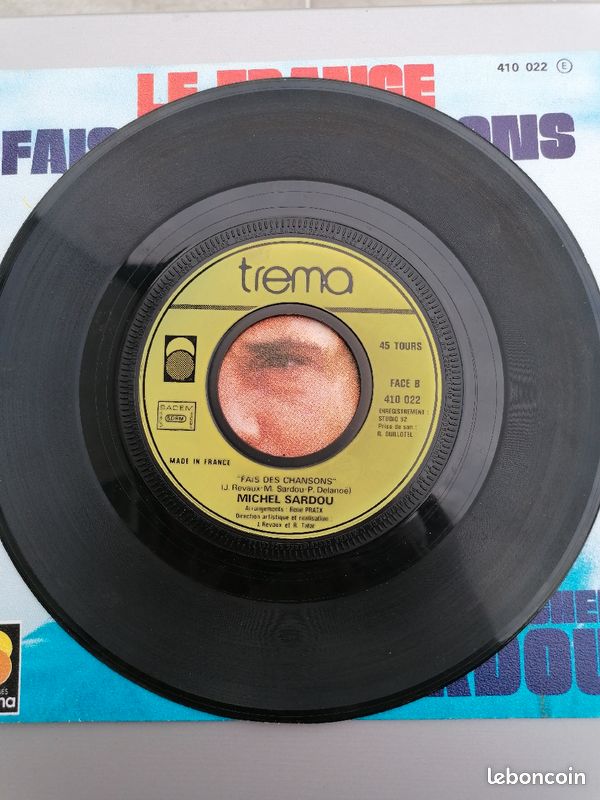 Disque vinyle 45 tours de Michel Sardou (image 4)