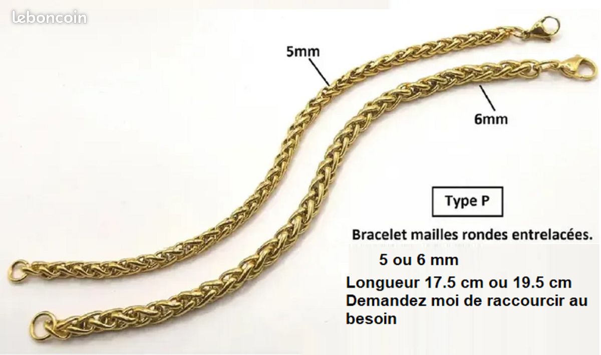 Bracelet Chaîne Maille Large Doré - Acier Inoxydable, Fermoir Mousqueton, Neuf Avec étiquettes