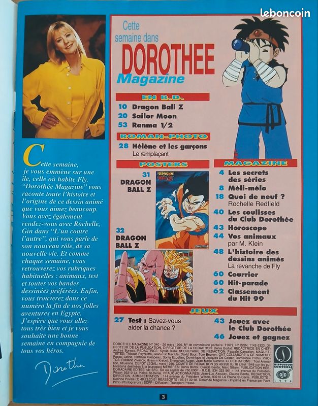Lot De 14 Posters Dragon Ball Z – Club Dorothée, 1996, état Occasion (photos)