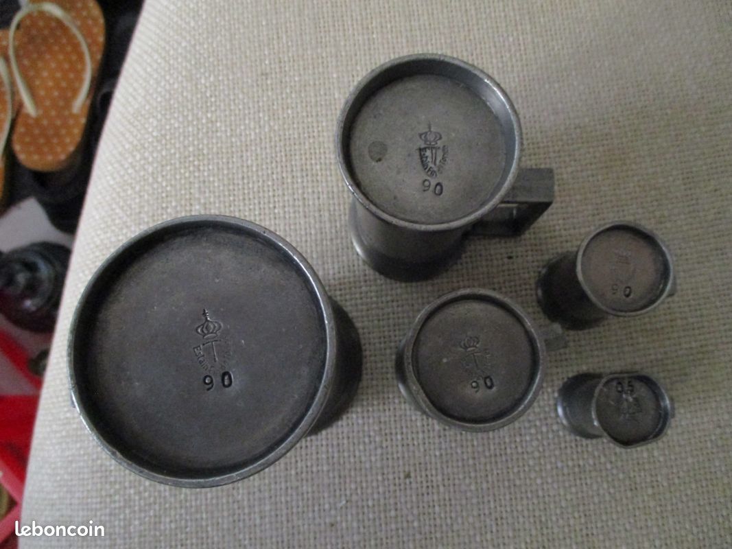5 pots etain fin de TONGE 90 (image 3)