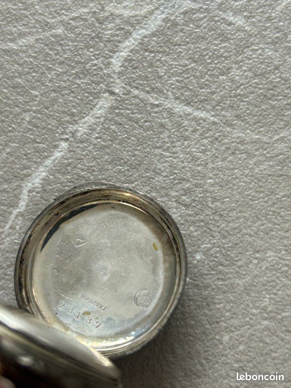 Montre De Poche Ancienne En Argent Massif, Remontage Manuel, Fonctionne - Numérotée