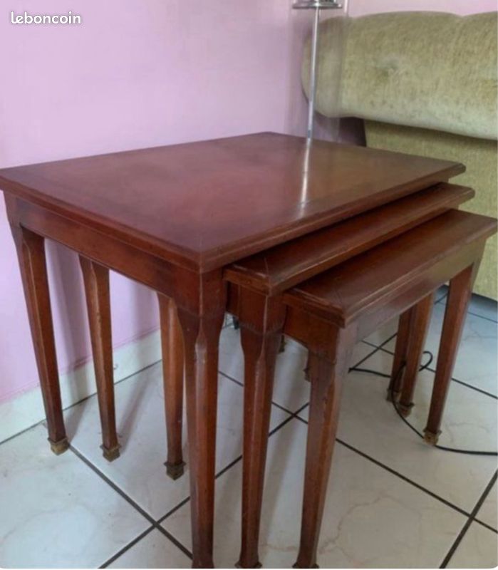 ROCHE BOBOIS - Table Gigogne Bois merisier massif (image 2)