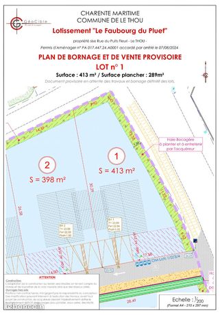 Terrain 413 m² LE THOU
