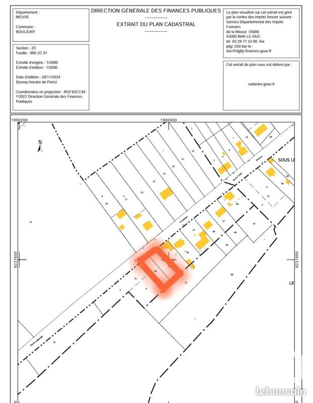 Terrain 1260 m² · à Bouligny · 1 260 m² · 99 000 €