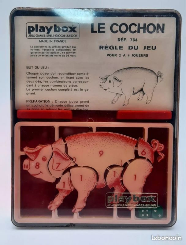 Jeu De Société Le Cochon – PlayBox – Made In France – Année 1980 – NEUF Sous Blister
