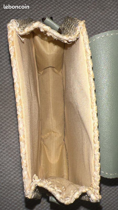 🌞 Sac à main en paille et cuir kaki pour un style bobo chic jamais porté (image 10)