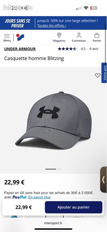 Casquette Under Armour grise Accessoires Bagagerie