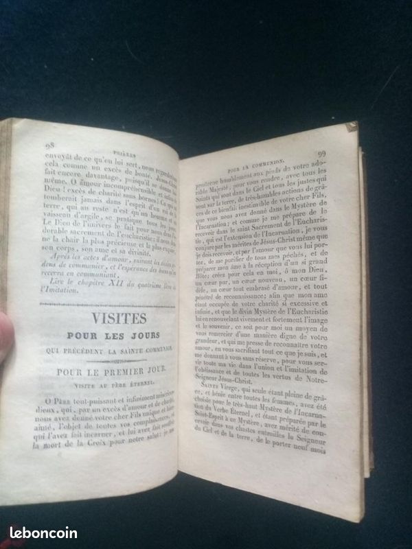 1830 - livre ancien - formulaire de prieres couvent des ursulines religieuses (image 5)
