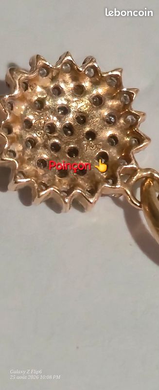 Pendentif vient d'Inde Or 18ct, pavé des diamants (image 3)