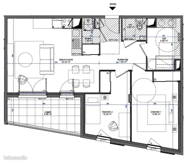 Appartement 3 pièces 64 m² · à Neuville-sur-Saône · 64 m² · 888 €/mois