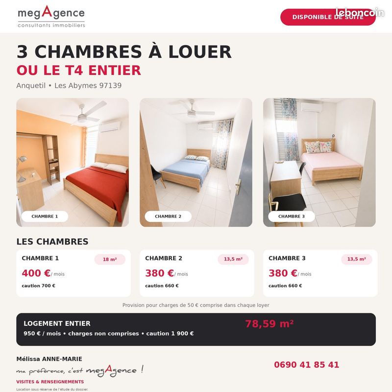 Appartement 2 pièces 14 m² · à Les Abymes · 14 m² · 380 €