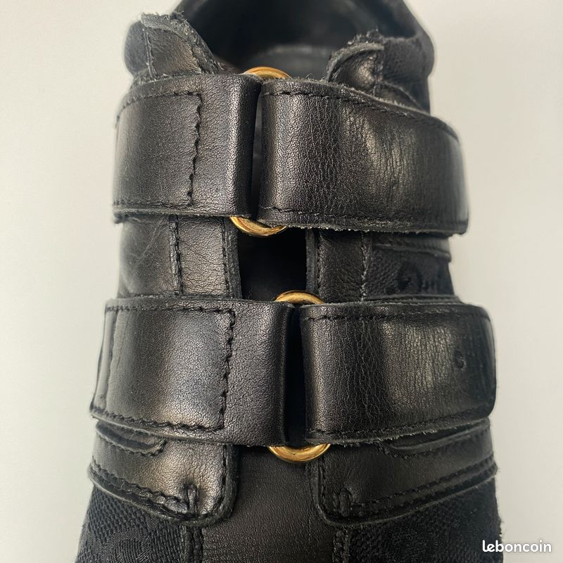 Tennis Gucci vintage en cuir noir (image 3)