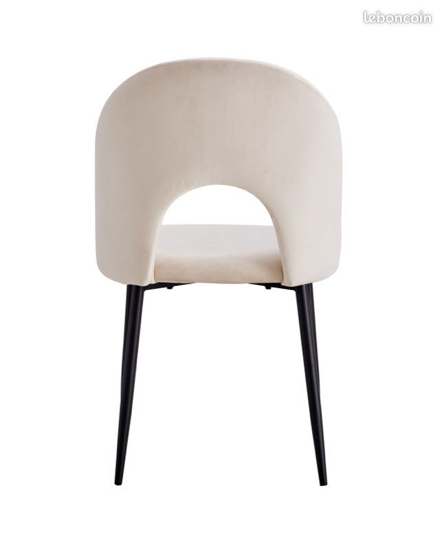 Lot 4/6/8/10 chaises velours beige - pieds noirs (image 3)