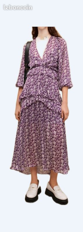 Robe Maje violette fleurie neuve avec étiquette – MFPRO02848