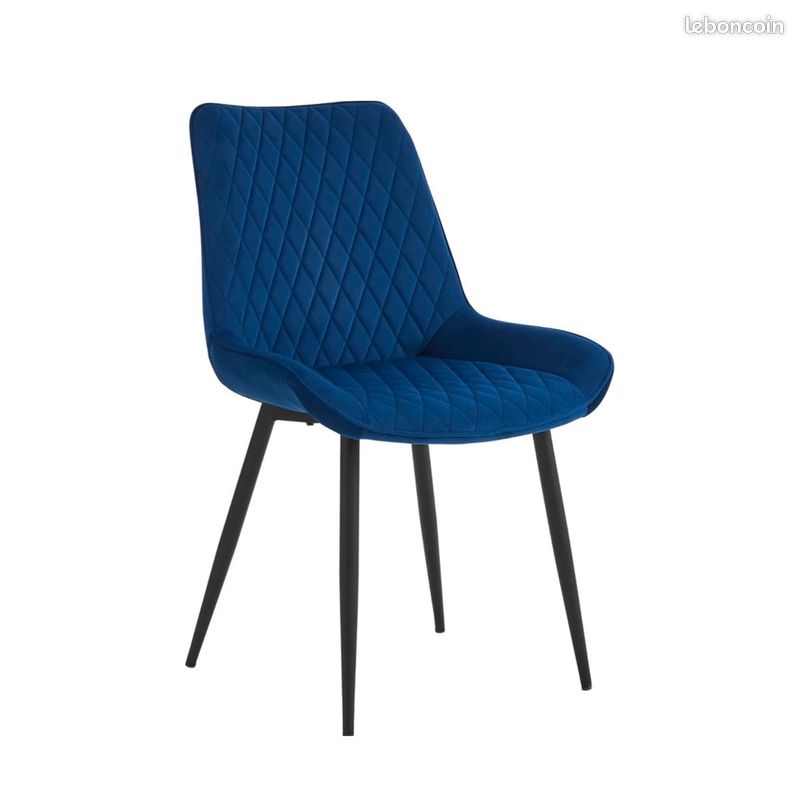 Fauteuil Rembourré En Velours Bleu Style American Diner - Dimensions 58x48x84 Cm - Neuf, Marque Palazzo INT