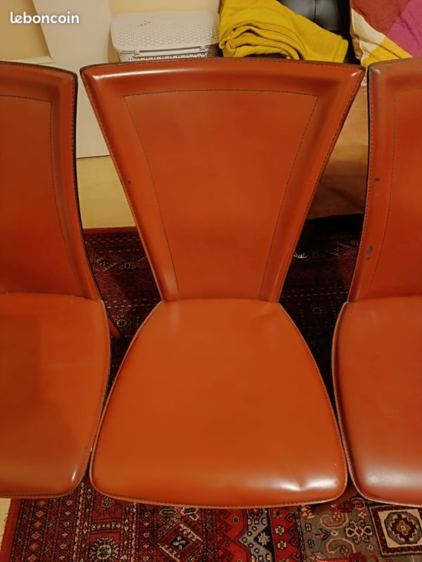 Chaises en cuire lot de 4 (image 4)