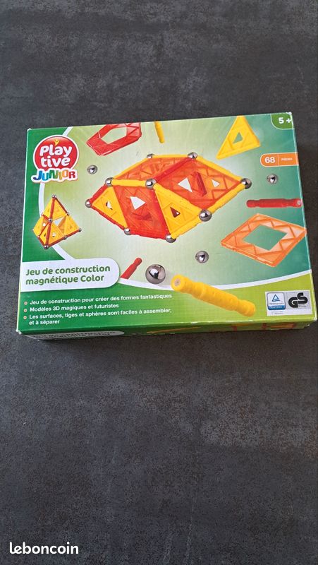 Jeu de construction magnétique coloré 5 ans et + (image 1)