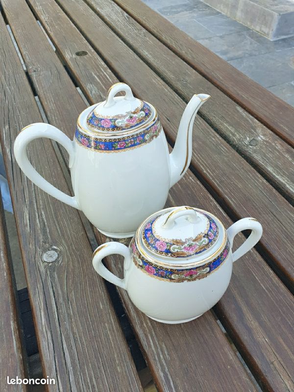 Service de table ancien 12 pièces - Assiettes terre de fer Saint-Amand - modèle Jane