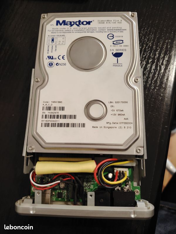 Disque dur externe Connectland 3.5" 160 Go IDE / USB (image 3)