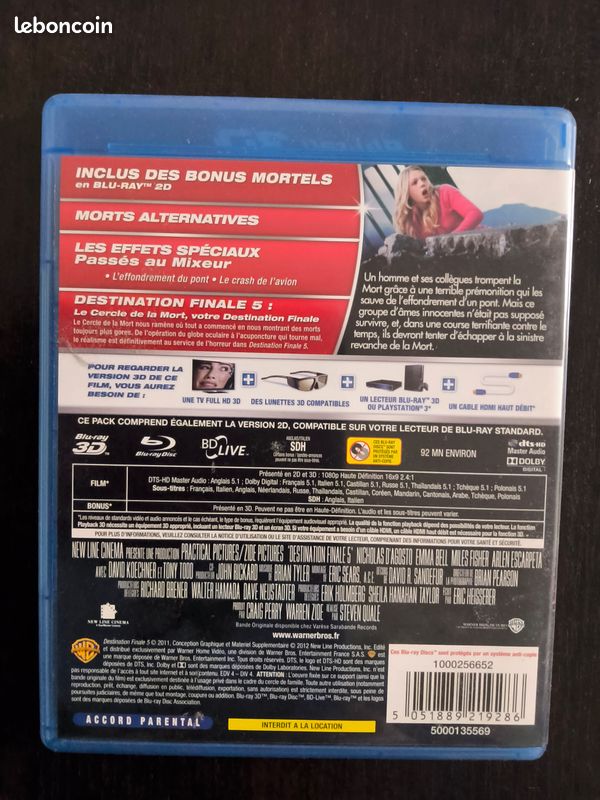 Blu-ray HD + 3D - Destination Finale 5 - VF (image 2)