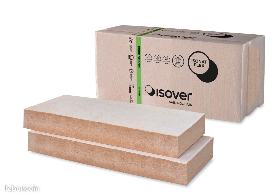 2 panneaux fibre de bois ISOVER Flex 55, Ep.145mm, 1.22x0.58m, R4 (image 1)