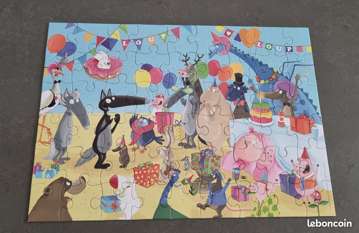 Puzzle complet Loup Anniversaire 54 pièces 3ans et+ (image 2)