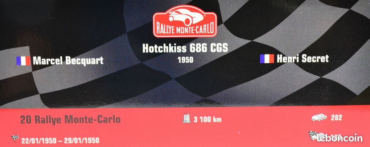 Tarif des voitures Hotchkiss. Premier au rallye international de Monte- Carlo en 1932, 1933