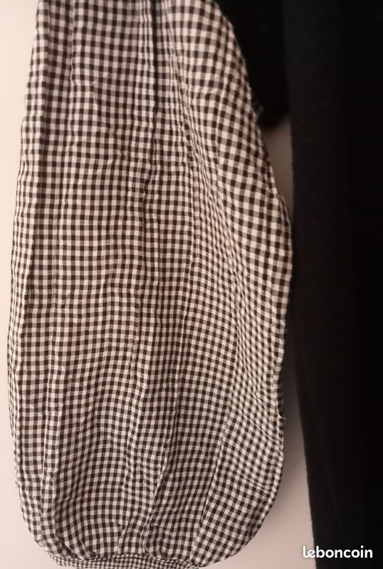 Robe demi saison noir et vichy petits carreaux 44 (image 3)