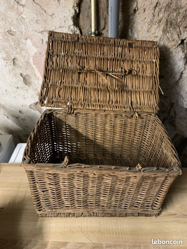 Grand coffre en rotin vintage Coffre osier Malle de rangemen