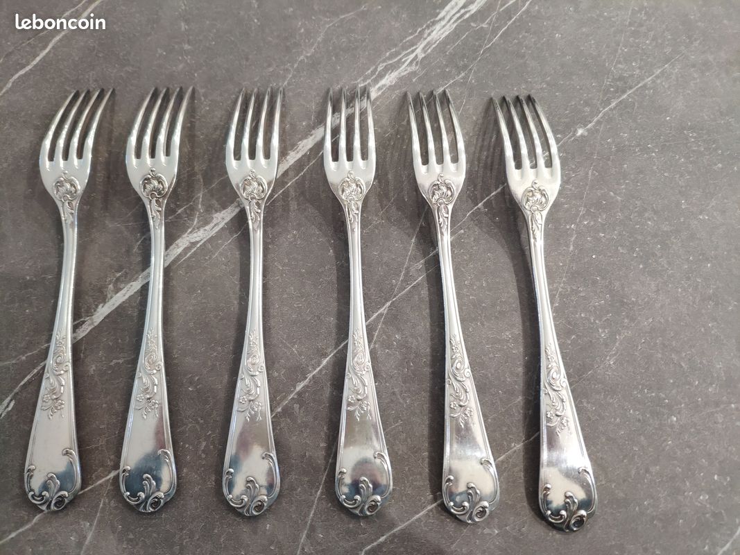 Lot De 6 Assiettes De Présentation – Jean Couzon – Métal Argenté – Vintage France